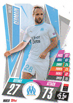 Valere Germain Olympique Marseille 2020/21 Topps Match Attax CL #MAR10